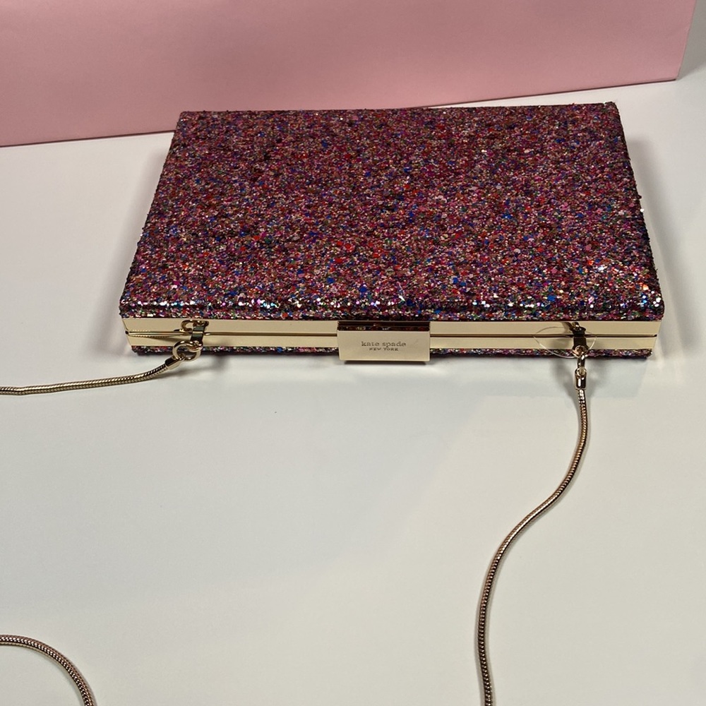 kate spade Pink Multicolor Glitter Shoulder Clutch